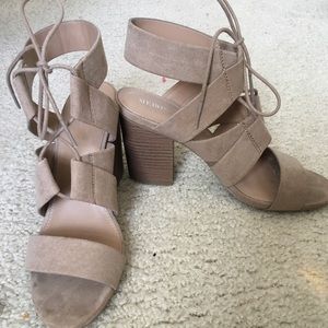 Merona Suede Lace Up Block Heels
